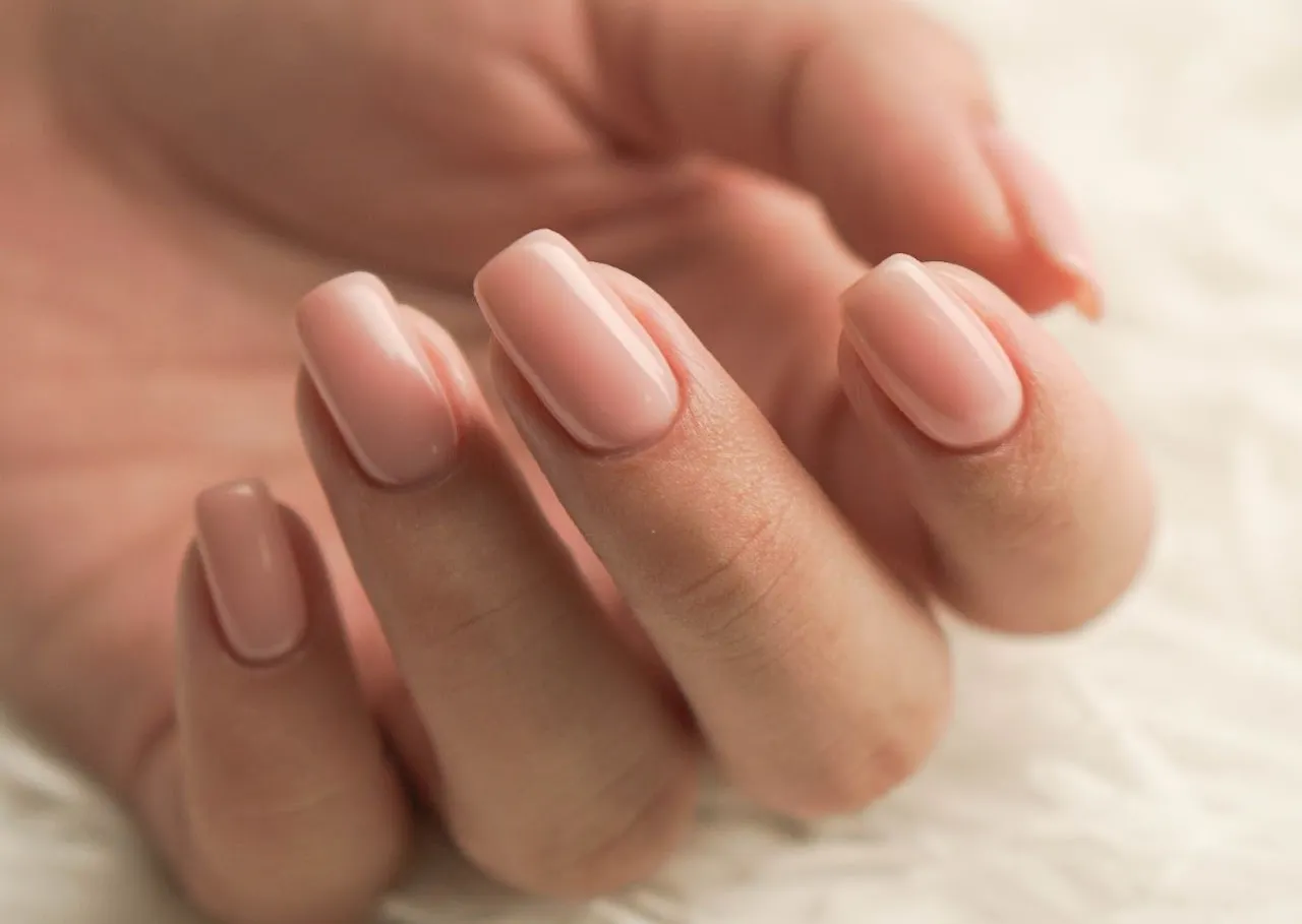 Freshly manicured natural nails